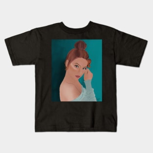 Aoife - Digital Oil Painting Kids T-Shirt